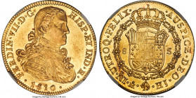 Ferdinand VII gold 8 Escudos 1810 Mo-HJ MS62 NGC, Mexico City mint, KM160, Cal-1783, Onza-1254. A lesser-seen offering in this near Choice Mint State ...
