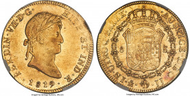 Ferdinand VII gold 8 Escudos 1819 Mo-JJ MS62 NGC, Mexico City mint, KM161, Cal-1798, Onza-1270. Boasting a noticeably fine strike despite what must ha...