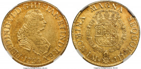 Ferdinand VI gold 8 Escudos 1754 LM-JD XF45 NGC, Lima mint, KM59.1, Cal-767, Onza-581 (Rare). Only a three-year type, and one which comes highly covet...