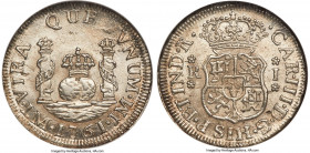 Charles III Real 1761 LM-JM MS66 NGC, Lima mint, KM61, Cal-344, Yonaka-L1-61. A simply inspiring representative of the type, which stands leagues abov...