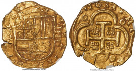 Philip IV gold Cob 4 Escudos 1631 S-R MS63 NGC, Seville mint, KM56.2, Cal-1877, Cay-6723, Oro Macuquino-54. 13.51gm. A seemingly quite scarce date for...