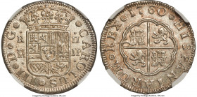 Charles III 2 Reales 1760-JP MS66 NGC, Madrid mint, KM388.1, Cal-608. Exceedingly fresh, and a coin that from all angles merits its top-pop status fro...
