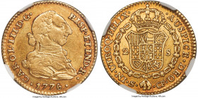 Charles III gold 2 Escudos 1776 S-CF AU50 NGC, Seville mint, KM417.2, Cal-1730. An incredibly popular date among Spanish colonial issues for American ...