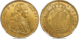 Charles IV gold 8 Escudos 1802 M-FA MS61 NGC, Madrid mint, KM437.1, Cal-1621, Onza-1011. Hardly a common issue in this state of preservation, with a s...