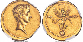 Octavian, as Sole Imperator (31-27 BC). AV aureus (21mm, 8.00 gm, 5h). NGC Choice AU 5/5 - 3/5, brushed. Italian mint (Rome?), autumn 30-summer 29 BC....
