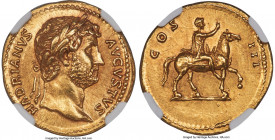 Hadrian (AD 117-138). AV aureus (20mm, 7.13 gm, 5h). NGC MS S 5/5 - 5/5, Fine Style. Rome, AD 125-126/7. HADRIANVS-AVGVSTVS, laureate head of Hadrian ...