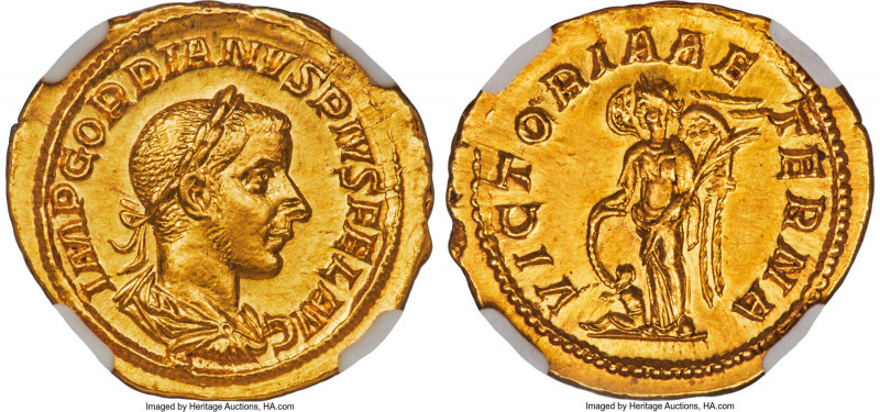 Gordian III (AD 238-244). AV aureus (21mm, 4.75 gm, 12h). NGC Choice AU 5/5 - 3/...
