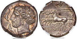 SICILY. Syracuse. Agathocles (317-289 BC). AR tetradrachm (25mm, 16.44 gm, 12h). NGC Choice AU S 5/5 - 5/5, Fine Style. Pre-royal coinage, ca. 310-305...