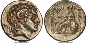 THRACIAN KINGDOM. Lysimachus (305-281 BC). AR tetradrachm (29mm, 17.15 gm, 12h). NGC Choice AU S 5/5 - 4/5, Fine Style. Pergamum, ca. 297-281 BC. Diad...