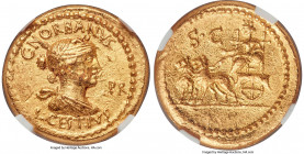 L. Cestius and C. Norbanus (43 BC). AV aureus (19mm, 8.05 gm, 9h). NGC MS 5/5 - 3/5. Rome, January-April 43 BC. C•NORBANVS / L•CESTIVS, draped bust of...