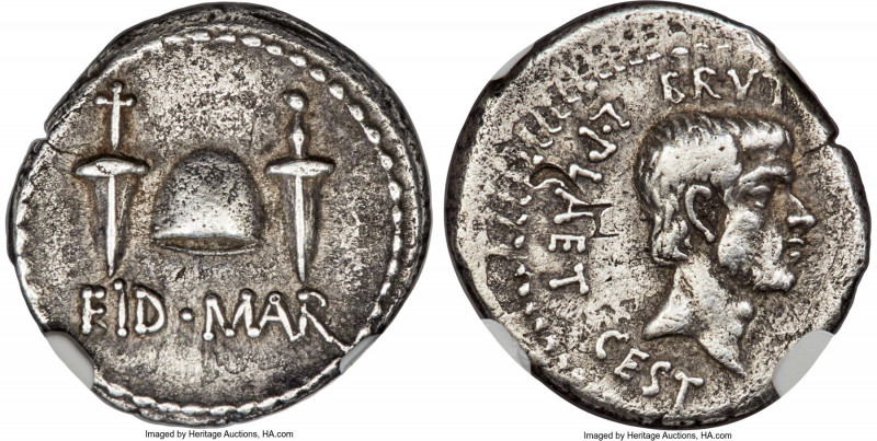 Marcus Junius Brutus, Assassin of Caesar and Imperator (44-42 BC). AR denarius (...