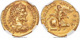 Septimius Severus (AD 193-211). AV aureus (20mm, 7.20 gm, 11h). NGC Choice AU 5/5 - 5/5, Fine Style. Rome, AD 198-200. L SEPT SEV AVG IMP-XI PART MAX,...