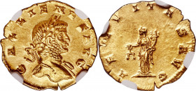 Gallienus, Sole Reign (AD 253-268). AV aureus (20mm, 2.89 gm, 1h). NGC MS 4/5 - 4/5. Rome, ca. AD 260-262. GALLIENVS AVG, laureate bust of Gallienus r...