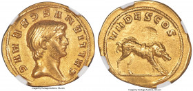Gallienus, Sole Reign (AD 253-260). AV aureus (20mm, 4.34 gm, 11h). NGC XF 4/5 - 2/5, Fine Style, edge bend, brushed. Milan, AD 265. GALLIENVS GER AVG...