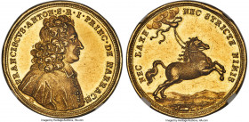 Salzburg. Franz Anton Furst von Harrach gold Medal of 5 Ducats ND (1709-1727) MS62 NGC, Fr-Unl., Probszt-Unl., Forster-856, Dolenz Collection-310, Zöt...