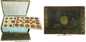 Napoleon 135-Piece Boxed Set of Uncertified Bronze Medals ND (c. 1820-1830), In contemporary fitted green leather case with decorations in gilt by Gaî...