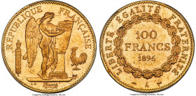 Republic gold 100 Francs 1896-A MS61 PCGS, Paris mint, KM832, Fr-590, Gad-1137. A key date in the series, and one which saw a total mintage of only 40...