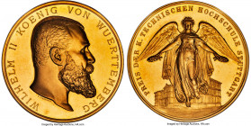 Württemberg. Wilhelm II gold Proof "Württemberg University" Prize Medal ND (c. 1892-1914) MS65 Deep Prooflike NGC, Klein/Raff-132. 49mm. 66.28gm. Mint...