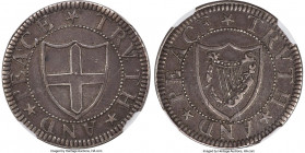Commonwealth silver Pattern 6 Pence 1651 AU53 NGC, Sun mm, KM-Unl., ESC-219 (R5; prev. ESC-1499), N-2735 (VR). 21mm. 8.28gm. By David Ramage. Edge ins...