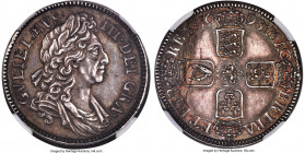 William III Proof Shilling 1698 PR62 NGC, cf. KM497.10 (unlisted in Proof), S-3511, ESC-1137 (R5; prev. ESC-1113). Third Bust. Plain edge. A very scar...