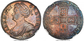 Anne "Vigo" Crown 1703 AU58 NGC, KM519.1, S-3576, ESC-1340. An expressive and near-mint example of this highly historical type, struck with bullion ca...