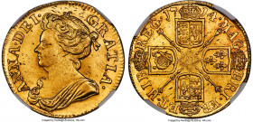 Anne gold Guinea 1714 MS64 NGC, KM534, S-3574, Schneider-Unl., Farey-0550. The final year of issue for Anne's reign, and an exceptional representative...