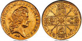 George I gold "Elephant & Castle" Guinea 1726 MS62 NGC, KM559.2 (Rare), S-3634, Schneider-550, Farey-0705 (ER). Fifth laureate head, elephant and cast...