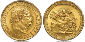 George III gold Sovereign 1817 MS63 PCGS, KM674, S-3785, Marsh-1. An important and conditionally scarce date in the series, serving as both the first ...