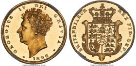 George IV gold Proof Sovereign 1826 PR64 Ultra Cameo NGC, KM696, S-3801, W&R-237 (R2), Marsh-11A. Reeded edge. Endlessly appealing, with decadent gold...
