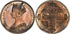Victoria Proof "Gothic" Crown 1847 PR60 NGC, KM744, S-3883, ESC-2571. UN DECIMO edge. An ever-popular Crown of the British series that is cherished to...