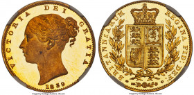 Victoria gold Proof Sovereign 1839 PR66 Cameo NGC, KM736.1, S-3852, W&R-302 (R4), Marsh-23A (R). Plain edge. Medal alignment. By William Wyon. Stunnin...