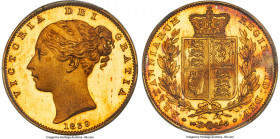 Victoria gold Proof Sovereign 1839 PR64 Deep Cameo PCGS, KM736.1, S-3852, W&R-303, Marsh-23B. Plain Edge. Coin Alignment. Perhaps the most striking fe...