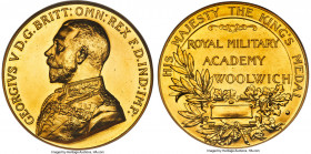 George V gold "Royal Military Academy" Award Medal 1922 MS64 NGC, BHM-4000. 44m. Issued by the Royal Military Academy, Woolwich. A fleeting gold medal...