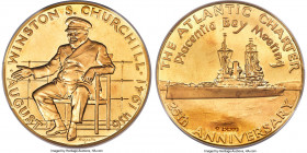 Elizabeth II Pair of Certified gold Proof "Atlantic Charter 25th Anniversary" Medals 1966 Ultra Cameo NGC, 1) gold Proof "Churchill" Medal - PR66, 122...