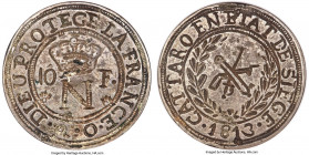 Cattaro. French Occupation Siege Cast 10 Francs 1813 AU53 NGC, KM3, Dav-45, Pag-291a, VG-2314, CNI-VIb.1. A seldom-seen and highly elusive siege issue...