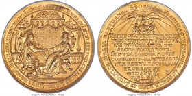 Danzig. Wladislaw IV gold "Marriage to Ludovica Maria Gonzaga" Medal of 18 Ducats 1646-Dated MS64 NGC, cf. Raczynski-125 (weight not listed), HCz-7585...
