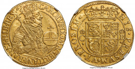Charles I gold Unit ND (1637-1642) AU55 NGC, Edinburgh mint, Thistle mm, Third Coinage, KM57, S-5531, Burns-pg. 481 (Fig. 1030). 9.93gm. By Nicholas B...