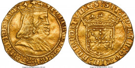 Navarre. Ferdinand II of Aragon gold 2 Ducados (Doble Real de Oro) ND (1512-1516) AU55 NGC, Pamplona mint, Fr-178, MEC VI-Unl., Cay-2340, Cal-129 (RRR...