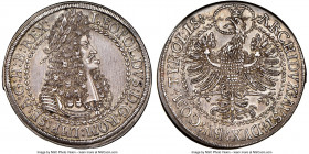 Leopold I 2 Taler ND (1686-1696) MS62 NGC, Hall mint, KM1338, Dav-3252. 56.51gm. A fetching Mint State survivor displaying a natural graphite patina a...