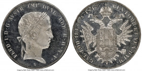 Ferdinand I Taler 1847-A MS64 Prooflike NGC, Vienna mint, KM2240, Dav-14. An issue only rarely seen so choice, and exhibiting startling mirrored quali...