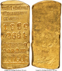 Société Générale Métallurgique de Hoboken gold Bar of 3.2 Ounces 1959 UNC, 27x63mm. 100.15gm. Congor type. Stamped SOCIÉTÉ GÉNÉRALE / MÉTALLURGIQUE / ...