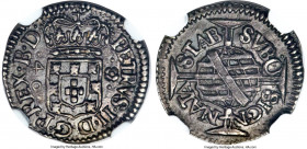 Pedro II 40 Reis ND (1695-1698)-(B) AU55 NGC, Bahia mint, KM76, LMB-114. An elusive minor denomination from the reign of Pedro II and certainly among ...