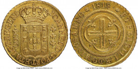 João Prince Regent gold 4000 Reis 1815-(R) MS62 NGC, Rio de Janeiro mint, KM235.2, LMB-553, Bentes-315.20. Wholly brilliant and on the verge of Choice...