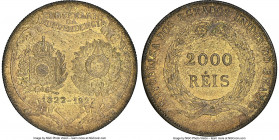 Republic bronze Pattern "Independence Centennial" 2000 Reis 1922 MS63 NGC, KM-Unl., LMB-241, Bentes-E60.05. An especially difficult type designed in c...
