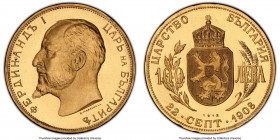 Ferdinand I gold Proof Restrike 100 Leva 1912 PR68 Cameo PCGS, Bulgarian mint (Sophia), KM34, Fr-5. Mintage: 1,000. Struck between 1967 and 1968 to co...