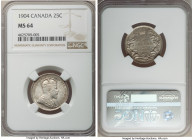 Edward VII 25 Cents 1904 MS64 NGC, London mint, KM11. The single-lowest mintage date for the type, and at the upper end of quality typically seen for ...