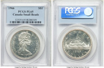Elizabeth II Prooflike "Small Beads" Dollar 1966 PL65 PCGS, Royal Canadian Mint, KM64.1. Small Beads variety. An example of the scarce "small beads" v...