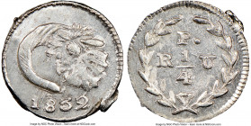 Republic 1/4 Real 1832/7 P-RU MS64 NGC, Popayan mint, KM85.3 (Rare; overdate unlisted), Restrepo-147.4. Listed as "Rare" in the Standard Catalog of Wo...
