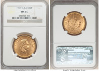 Republic gold 10 Pesos 1916 MS63 NGC, Philadelphia mint, KM20. A satiny selection of this popular type that exudes glowing golden luster. 

HID09801...