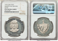 Republic Proof "Ernesto Che Guevara" Peso 1970 PR65 Ultra Cameo NGC, KM-XM31a. Superbly balanced from a visual standpoint, displaying ultra satiny fea...